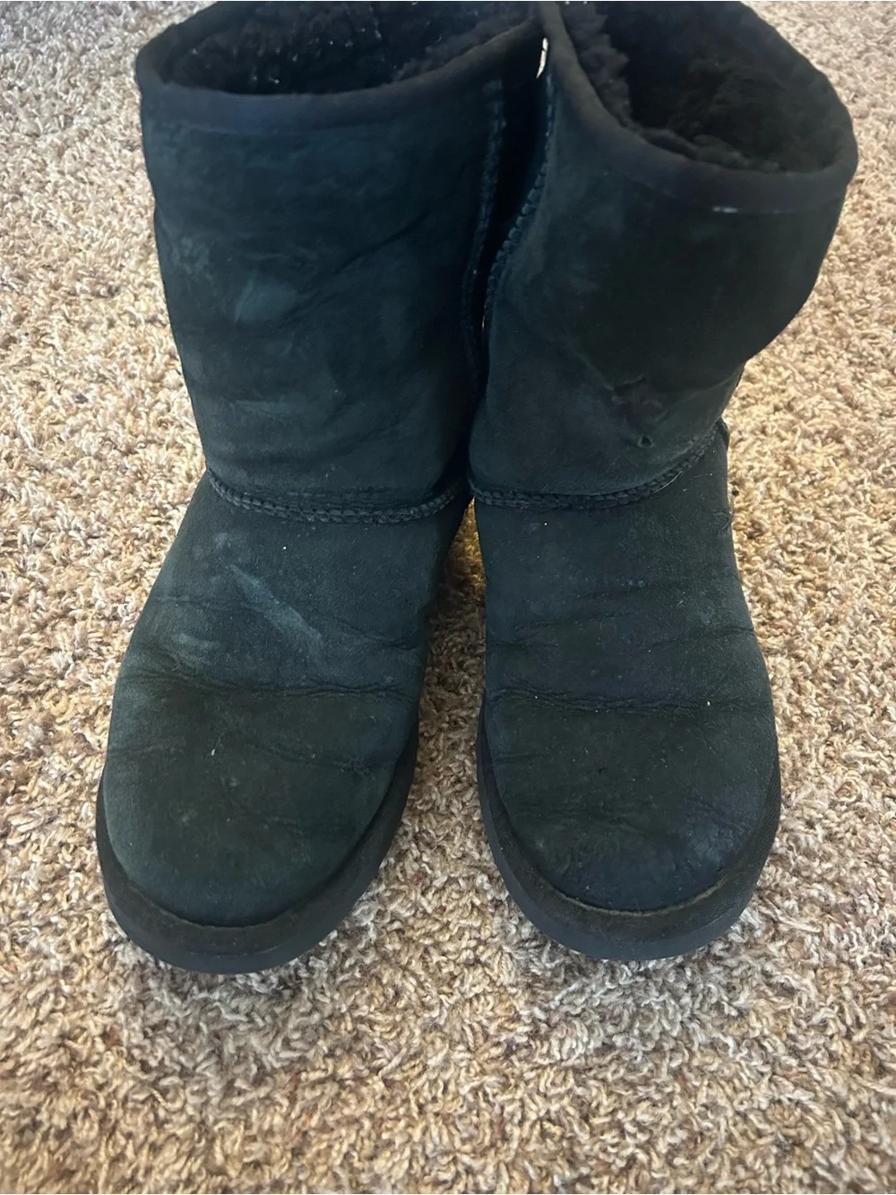 UGG Black Short Suede Boots